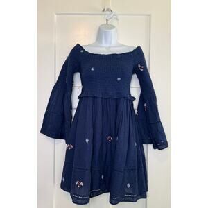 Free People Counting Daisies Embroidered Mini Dress Size‎ SMALL